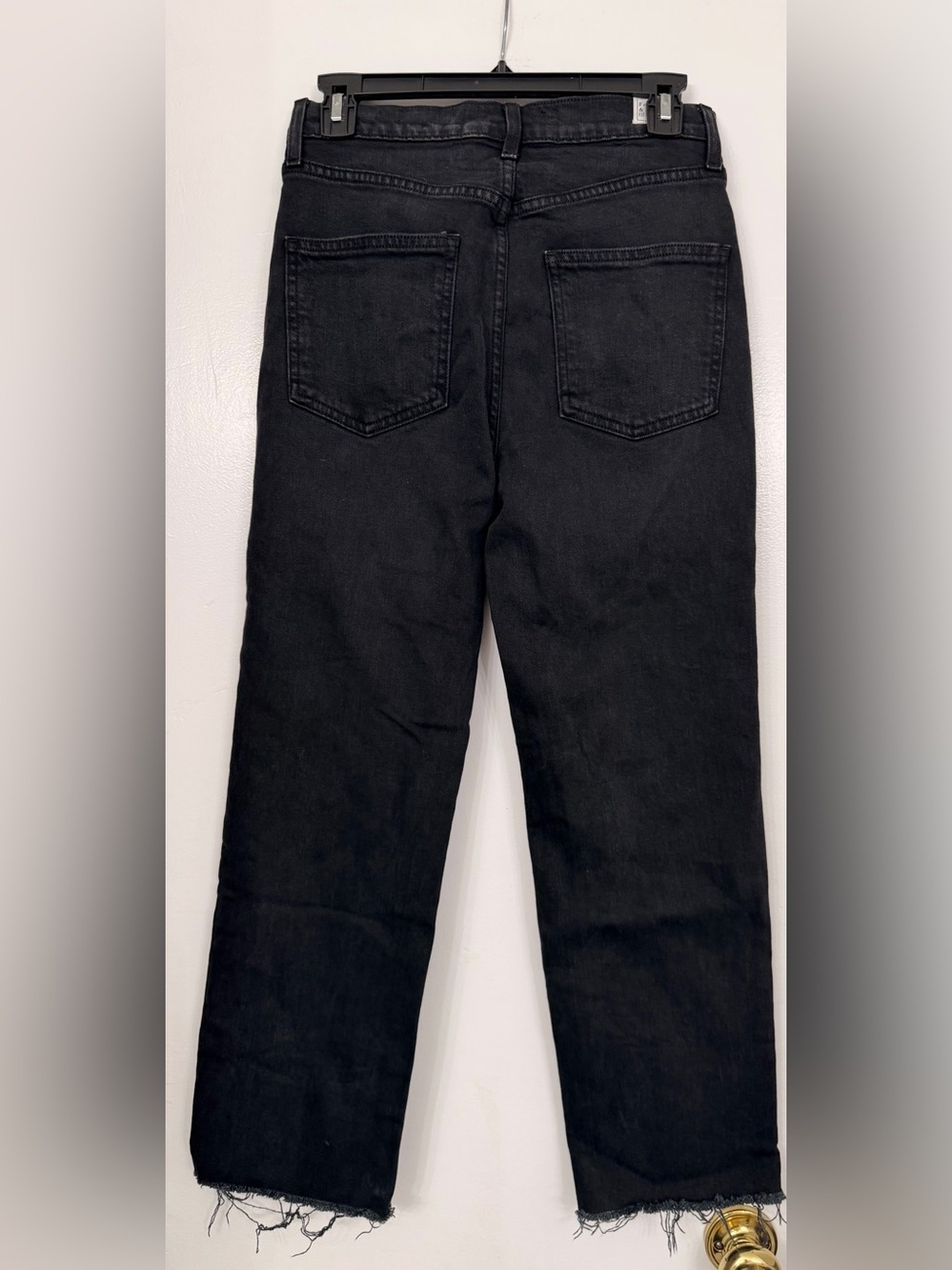 Frank & Eileen High-Rise Straight Crop Monaghan Mom Jeans in Washed Black - Picture 3 of 8